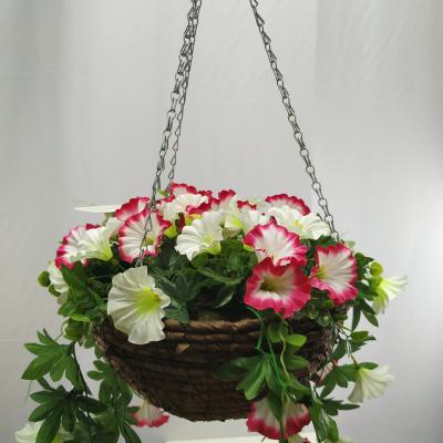 China Artificial Flowers Home Plastic Flower Decorations Plastic Wedding Hanging Baskets for sale