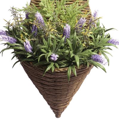 China Factory Wholesale China Supplier Easy Installment Flower With Basket For Wedding Garden Decoration Artificial Hanging Flowers In Basket For Home for sale