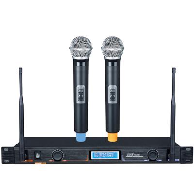 China ktv desktop live chinese home karaoke factory dual channel wireless microphone for sale