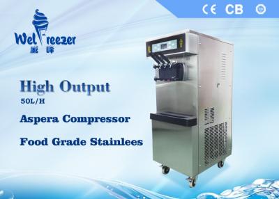 China High Output Commercial Soft Ice Cream Machine with Food Grade Stainless Steel Materials for sale