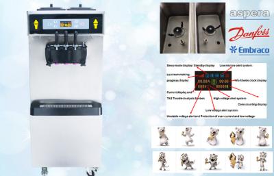 China Máquina de venda automática macia do gelado do sistema esperto, 38-55 litros/hora, baixo 304 Shell de aço inoxidável ruidoso, completo à venda