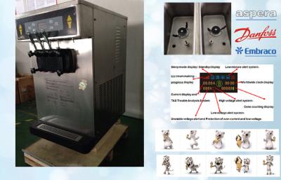 中国 テーブルの上の柔らかいサーブのアイス クリーム機械は、夜通し混合物の新しい保ちます 販売のため