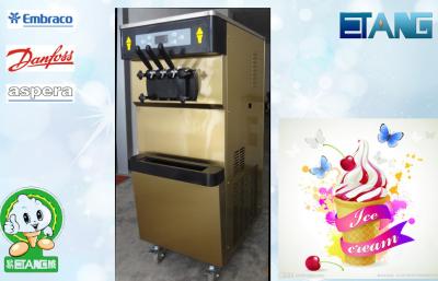 China Twin Twist Flavor Floor Standing Frozen Yogurt Machines , Lockable System for sale