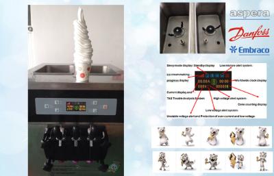 China Stainless Steel Frozen Ice Cream Machine ,3 Flavors with Standby for sale