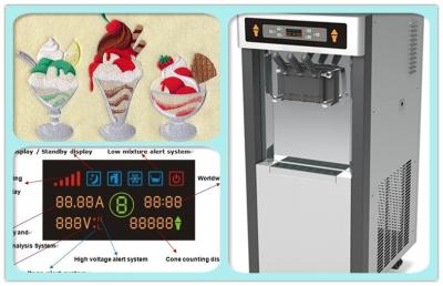 China Commercial Soft Ice Cream Vending Machine 2 + 1 Mixed Flavors High Capacity for sale