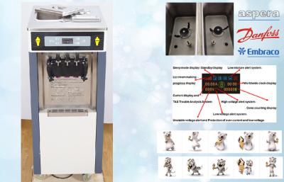 China Commercial Soft Serve Freezer Separate Hopper Refrigeration System for sale