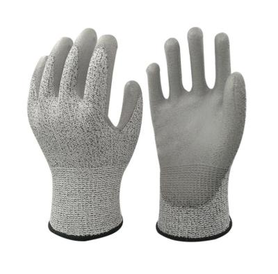 China Anti-smash Commercial HPPE & PU Coated Gloves (Salt & Pepper/Grey) for sale