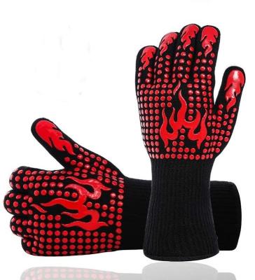 China Anti-smash BBQ Grill Gloves, 800 Degree Heat Resistant Silicone Heat Resistant Hand Cover for sale