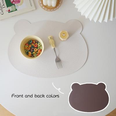 China Charming Bears Leather Double-Sided Non-Slip Carpet Mealtime Rugs Durable Leather Easy-to-Clean Rugs for Babies and Toddlers Bulk for sale