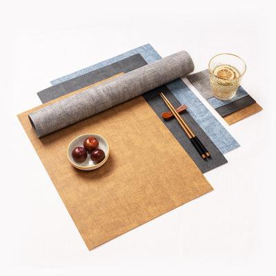 China Durable Faux Leather Placemats Water Resistant Non-Slip PU Dining Surfaces Effortless Clean Stylish Home Decor for sale