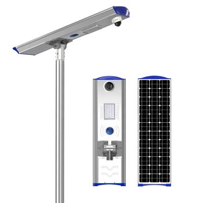 China City /village/ park/road 50W liuthium battery solar street light with wifi camera for sale