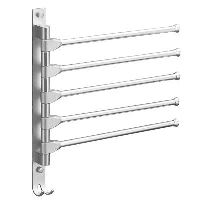 China With Punched Aluminum Towel Rack Rack Space Free Folding Towel Rack Towel Rack Bathroom Towel Drying Multi-Pole Artifact. for sale