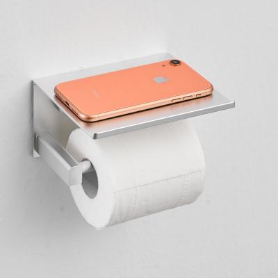 China Bright Color Modern Bathroom Wall Mobile Toilet Paper Roll Holder With Phone Storage for sale