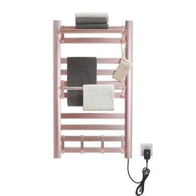 China PASSIONATE Modern Towel Warmer Timing Smart Control Bathroom Electric Towel Rack With Shelf Towel Heater for sale