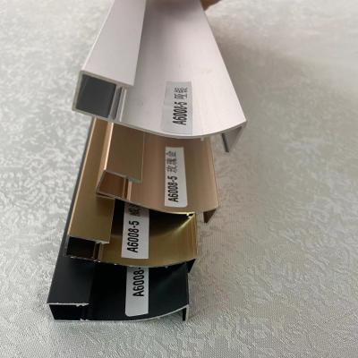 China Zilveren aluminium metalen rokplank Profiel Trim Protector Roklijn in geborsteld Te koop