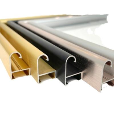 China Silver/Gold/Rose/Black Anodizing Aluminum Picture Frame Brushed Aluminium Profile for sale