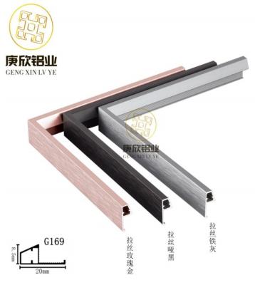 Cina Argento Oro Rosa Nero Anodizzante Aluminio Estrusione Nero Foto/Quadro Profilo in vendita