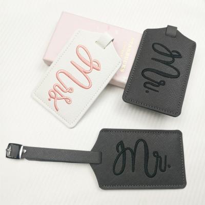 China Durable SAHE Custom Printed Wedding Favor Logo Travel Airline Suitcase Blank Personalized Name Tags Attach PU Leather Luggage Tag for sale