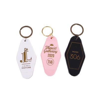 China Promotional Gift OEM Resin Motel Hotel Key Chain Printed Blank Acrylic Key Chain With Custom Logo for sale