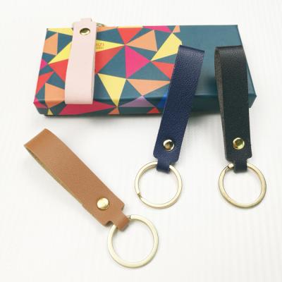 China Best Price SAHE Wholesale Price Logo Custom Handmade Plain Key Metal Rivet Holder Promotional Gift Leather Key Chain for sale