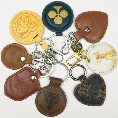 China Each Art And Craft Custom Factory Logo Metal Car Key Indicator Leather Chain Around Ring Keyring Pu Leather Keychains for sale