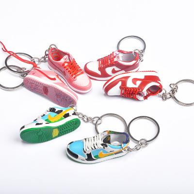 China Promotion Gift Wholesale 2 Mini 3d Sneakers Air Jordan 1 Force Stylish Charms Brand AJ NIK 3d Mini Sneaker Key Chain for sale