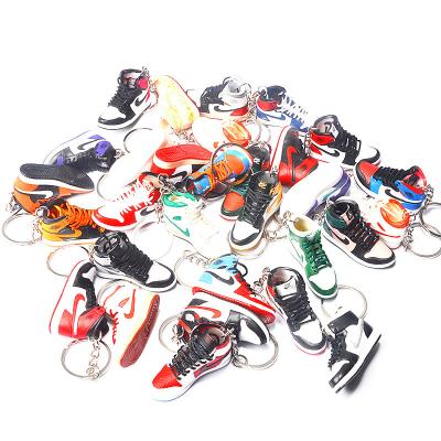 China Promotional Gift 3D Mini Sneakers AJ Jordan Keychain Model With Ribbon Shoe Key Chain for sale