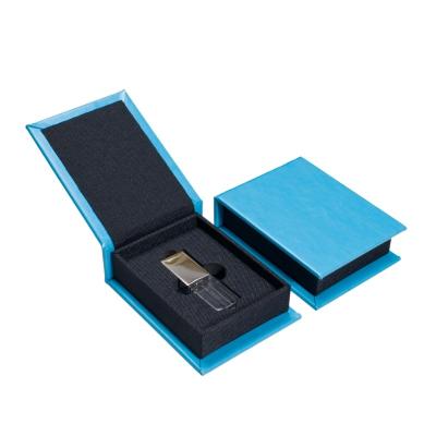 China Gift Wedding Magnet USB Stick Packaging Leather Canvas Gift Box for sale