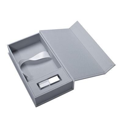 China Factory Custom Fabric Photo Folding Canvas Gift Box With USB Box Case For Package for sale