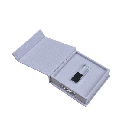 China Folding Instant Cloth Cloth USB Pen Training Packaging Gift Box For USB Glass Crystal Stick for sale