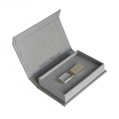 China USB Crystal Canvas Fabric Instant Stick Drive Sustainable Wedding Packing Gift Box for sale