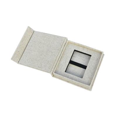 China Handmade Canvas Vinyl Cloth USB Drive Instant Presentation Paper Gift Box for sale