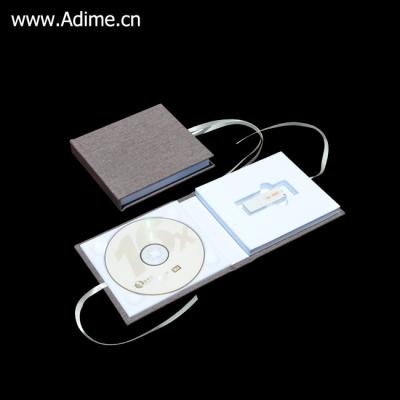 China Ribbon Closure Cloth Cotton CD DVD USB Canvas Case for sale