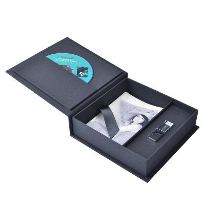 China Viable Fabric CD DVD USB Photo Canvas Packaging Box for sale