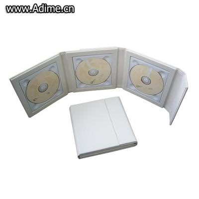 China Magnet Closure Leather Wedding CD Case, 1 Picture, 3 Disc for sale