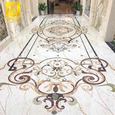 China modern design modern waterjet marble medallions marble waterjet tiles for sale