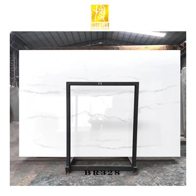 China Modern Popular Design Artificial Stone Polished Inkjet White Marble Wall Stone for sale