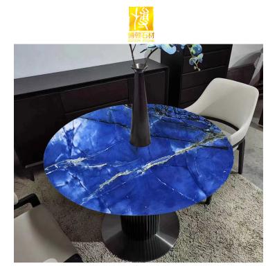 China Modern luxury marble decoration table top wall artificial marble blue marble tiles for sale