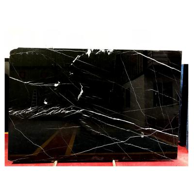 China Modern wholesale natural stone black marble with white veins nero marquina floor tiles for sale