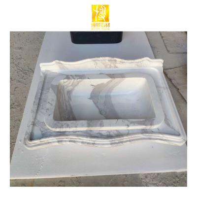 China Modern Chinese Factory Direct To Sell White Rectangular Wash Basin Bathroom Sinks Marble for sale