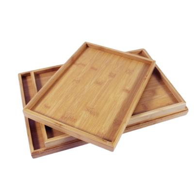 China set of 3 pcs rack serving tray eco-friendly bamboo set display for luxury cosmetic jewelry wine 52x34x5cm for sale