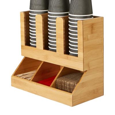 China Bamboo Tea Storage Box 2 Tiers Sustainable Extra Large 6 Compartment Bamboo For Coffee Cup Tea Bag for sale