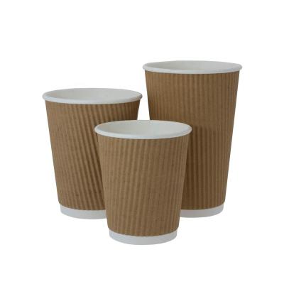 China 12oz Disposable Ripple Eco-friendly Wall Paper Cup for sale