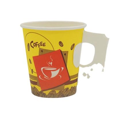 China Disposable 7oz Disposable Paper Coffee Cup With Handle Price for sale