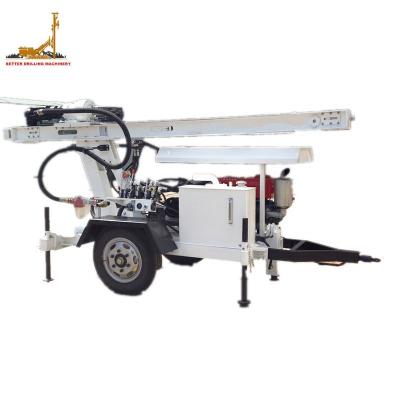 China Water Well Drilling Work Trailer Mounted Air DTH Water Well Drilling Rig for sale