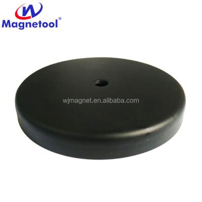 China Industrial Magnet RB80 110lbs Black Ferrite Pot Magnet For Taxi Roof Signs for sale