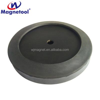 China Wholesale Black Industrial Magnet RB80 Ferrite Pot Magnet With Rubber Shell for sale