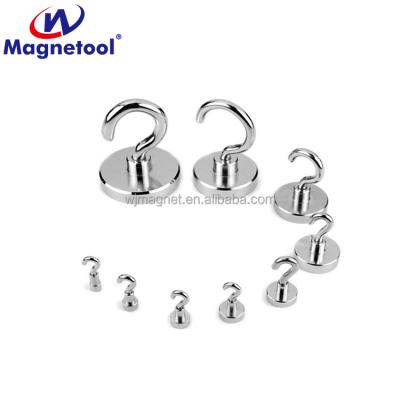 China Strong Permanent Industrial Magnet Neodymium Pot Magnet With A Magnetic Hook Hook for sale