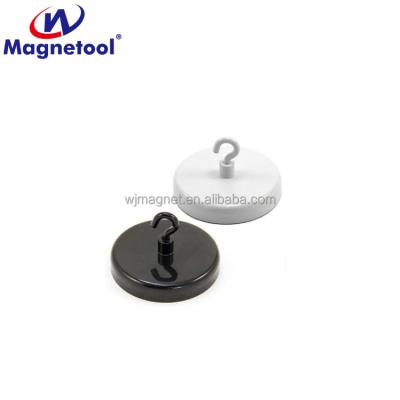 China Industrial Magnet D25D32D36D40 Ferrite Machining Magnetic Hook With Powder Coated for sale