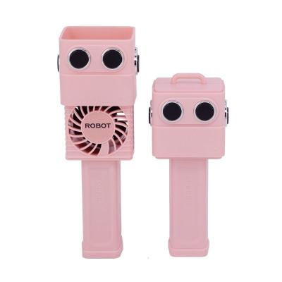 China Scent Fan New Design And Easy To Carry Essential Goods Cute Robot Fan Can Be Handheld Desktop Fan for sale